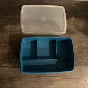 Vintage Tupperware Stow-N-Go Tuppercraft Sewing or Tackle Box 767-14 Blue